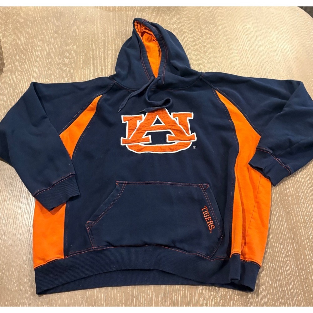 Auburn Tigers Stadium Hoodie Mens‎ XL Navy Orange Pullover Sweatshirt NCAA